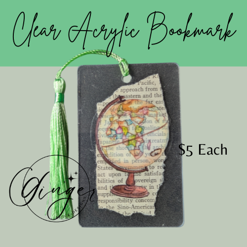 Globe Dictionary Acrylic Bookmark