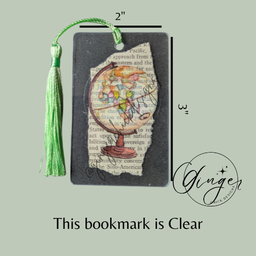 Globe Dictionary Acrylic Bookmark