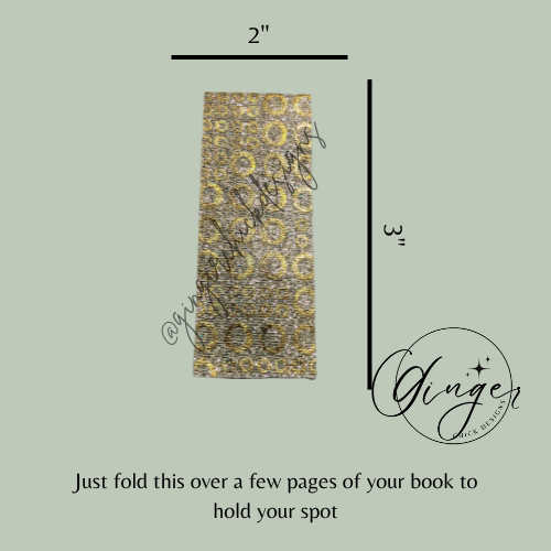 Gold Circles Leather Magnetic Bookmark