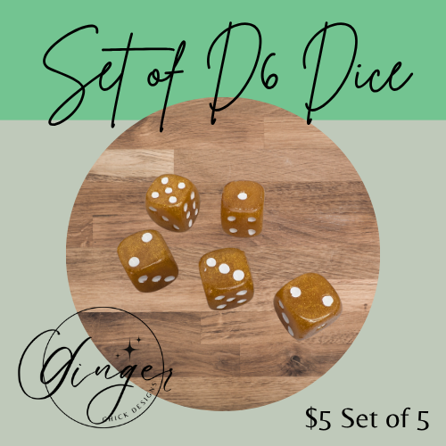 Gold Small D6 Dice Set