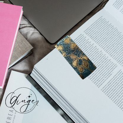Gold Leaf Leather Magnetic Bookmark