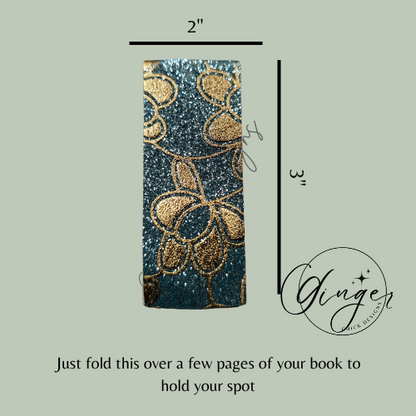 Gold Leaf Leather Magnetic Bookmark