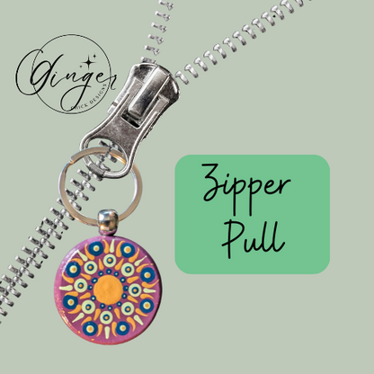 Golden Sun Mandala Dot Keychain