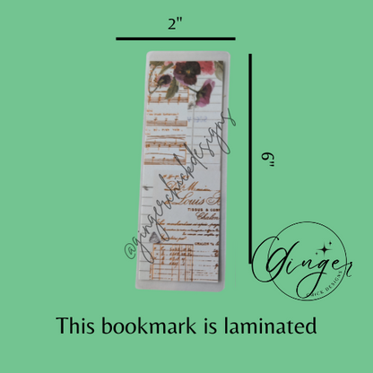Golden Music Laminated Bookmark