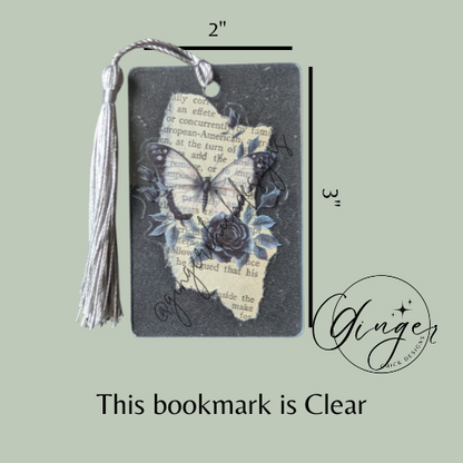 Goth Butterfly Dictionary Acrylic Bookmark