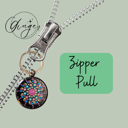 Grape Pinwheel Mandala Dot Keychain