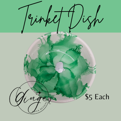 Green Flower Trinket Dish