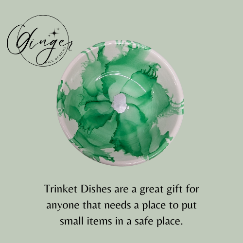 Green Flower Trinket Dish