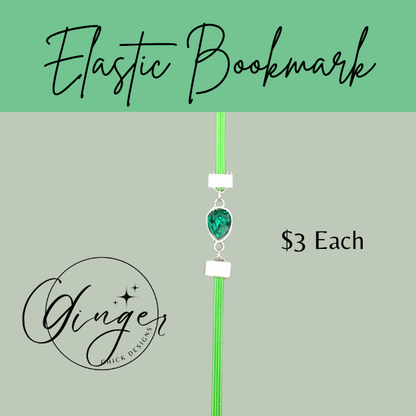 Green Gem Elastic Bookmark