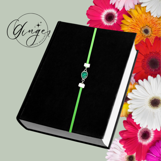 Green Gem Elastic Bookmark