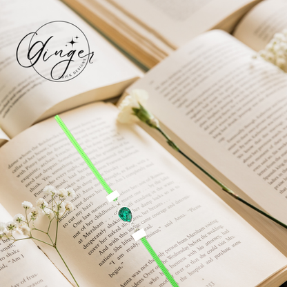 Green Gem Elastic Bookmark