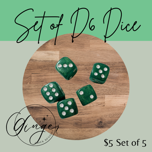 Green Small D6 Dice Set