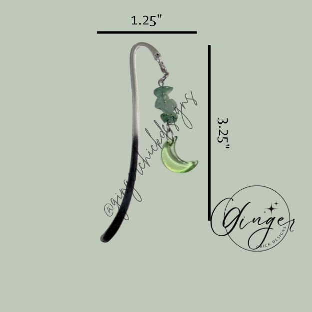 Green Moon Hook Bookmark