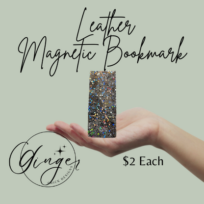 Holographic Leopard Leather Magnetic Bookmark