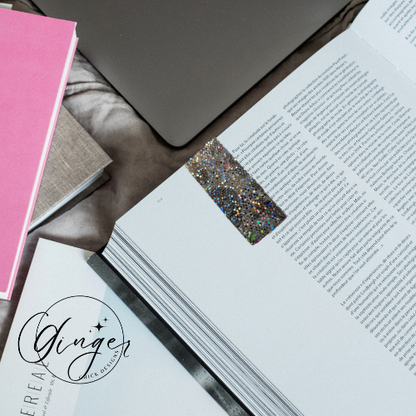 Holographic Leopard Leather Magnetic Bookmark