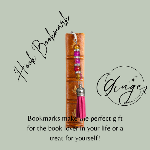 Hot Pink and Orange Tassel Hook Bookmark