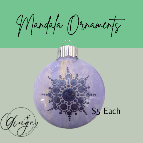 Lavendar Beauty Mandala Art Round Disc Ornament