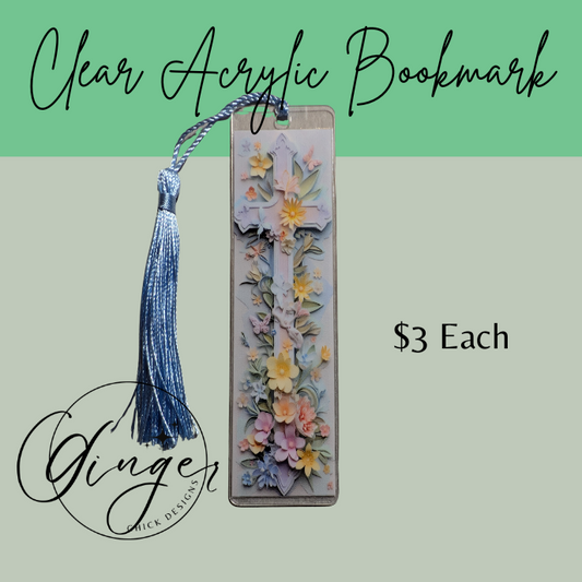 Lavender Cross Acrylic Bookmarks