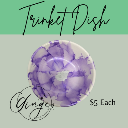 Lavendar Flower Trinket Dish