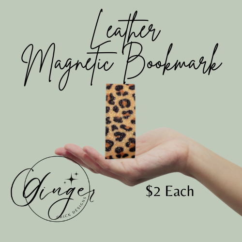 Leopard Print Leather Magnetic Bookmark