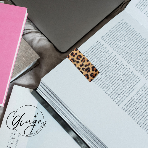 Leopard Print Leather Magnetic Bookmark