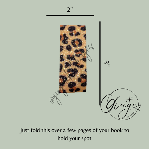 Leopard Print Leather Magnetic Bookmark