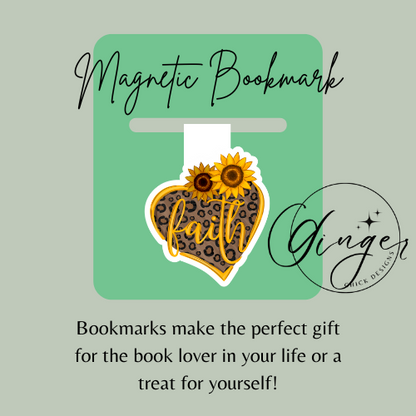 Leopard Print Faith Magnetic Bookmark