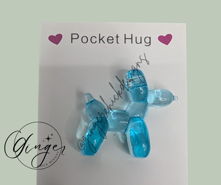 Lt Blue Balloon Dog Pocket Hug