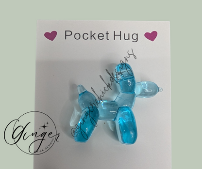 Lt Blue Balloon Dog Pocket Hug