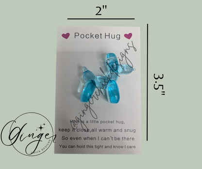 Lt Blue Balloon Dog Pocket Hug