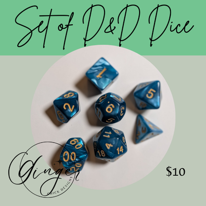 Light Blue Pearl Dice Set