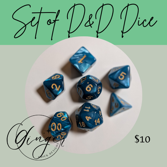 Light Blue Pearl Dice Set