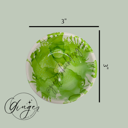 Lime Green Flower Trinket Dish