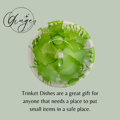 Lime Green Flower Trinket Dish