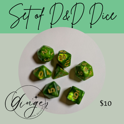 Lime Green Pearl Dice Set