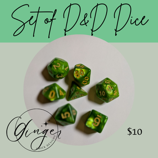 Lime Green Pearl Dice Set