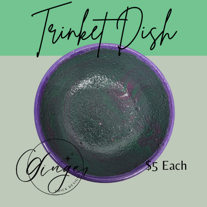 Mean Green Paint Pour Trinket Dish