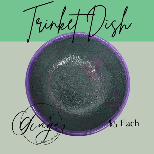 Mean Green Paint Pour Trinket Dish