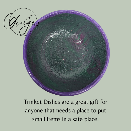 Mean Green Paint Pour Trinket Dish