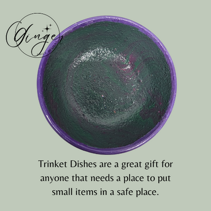 Mean Green Paint Pour Trinket Dish