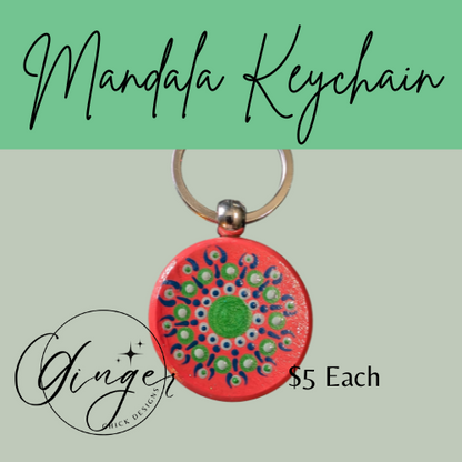 Melon Mandala Dot Keychain