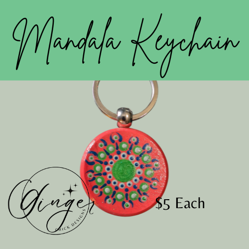 Melon Mandala Dot Keychain
