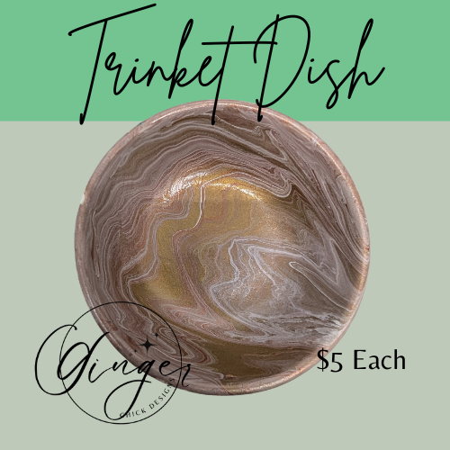 Metallic Swirl Paint Pour Trinket Dish