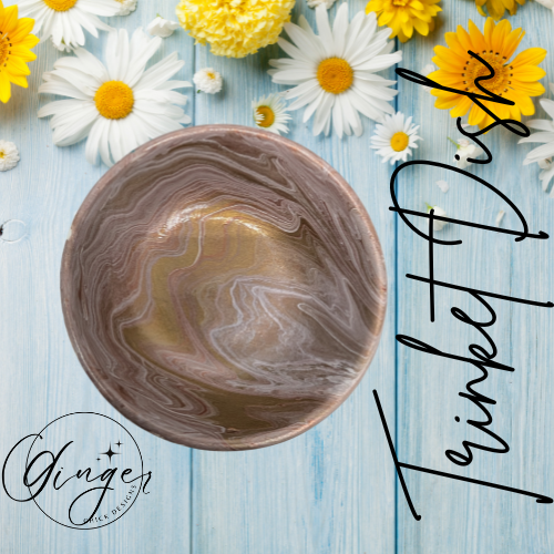 Metallic Swirl Paint Pour Trinket Dish