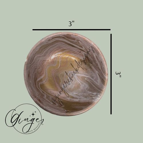 Metallic Swirl Paint Pour Trinket Dish