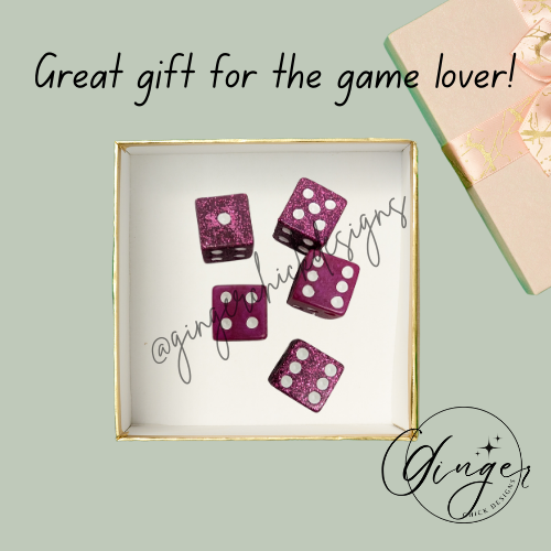 Mixed Magenta Small D6 Dice Set