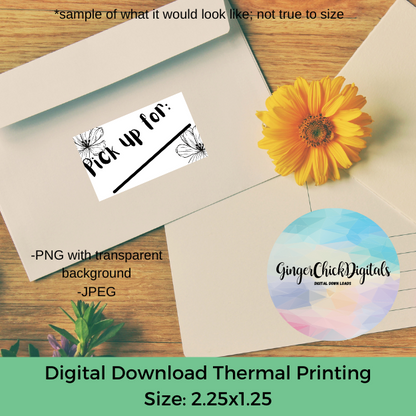 Flowers Pick Up Thermal Label