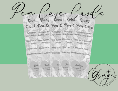 Gray Jacquard Pen Care Card