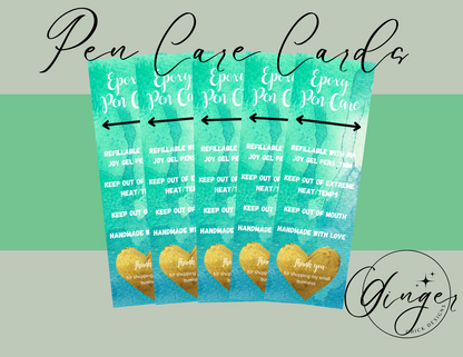 Turquoise Water Color Pen Care Card