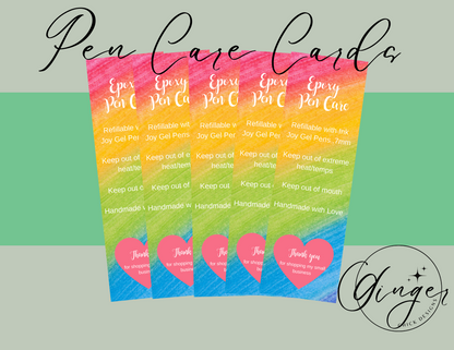 Rainbow Pen Care Card